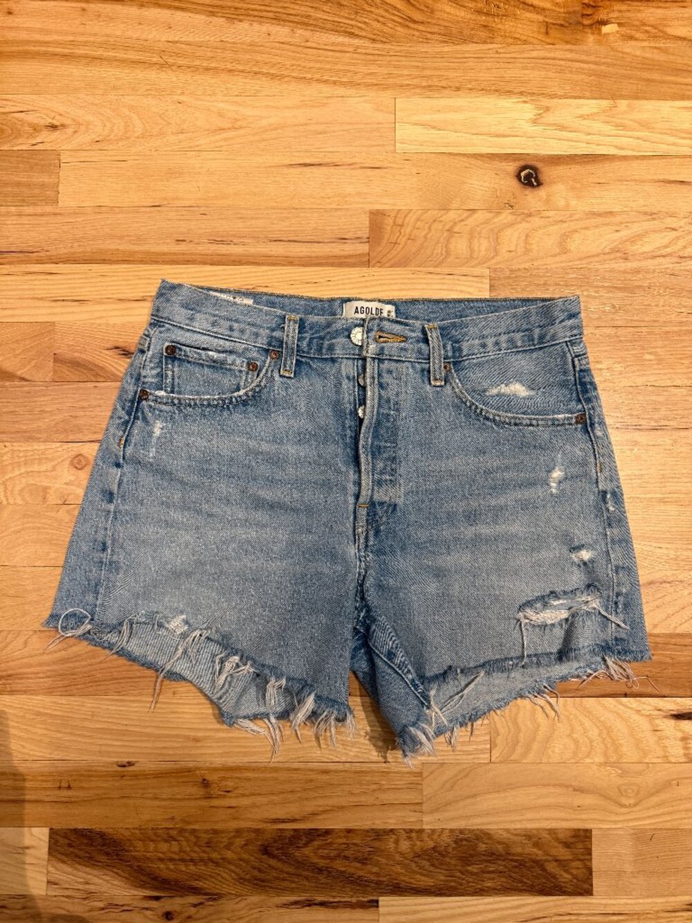 Agolde Parker Long Cutoff Shorts